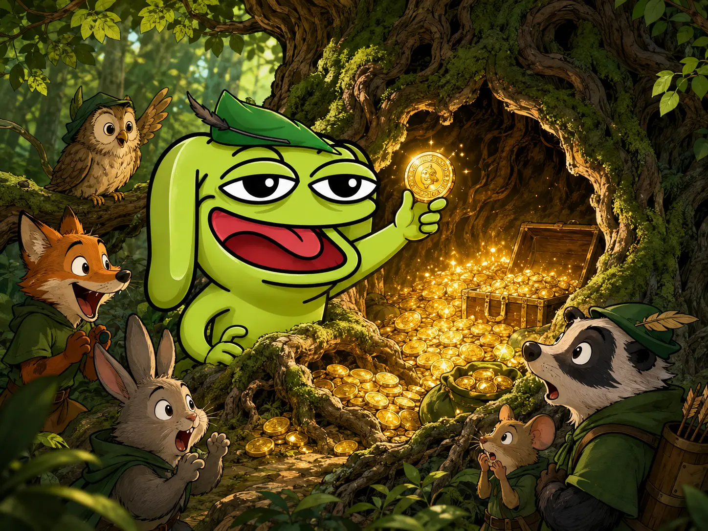 Randy discovering the hidden forest treasury